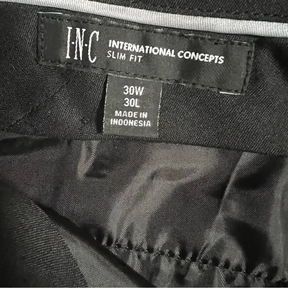 NWT INC BLACK MILAN SLIM FIT STRAIGHT LEG SUIT PANTS SIZE 30x30 - Picture 8 of 9